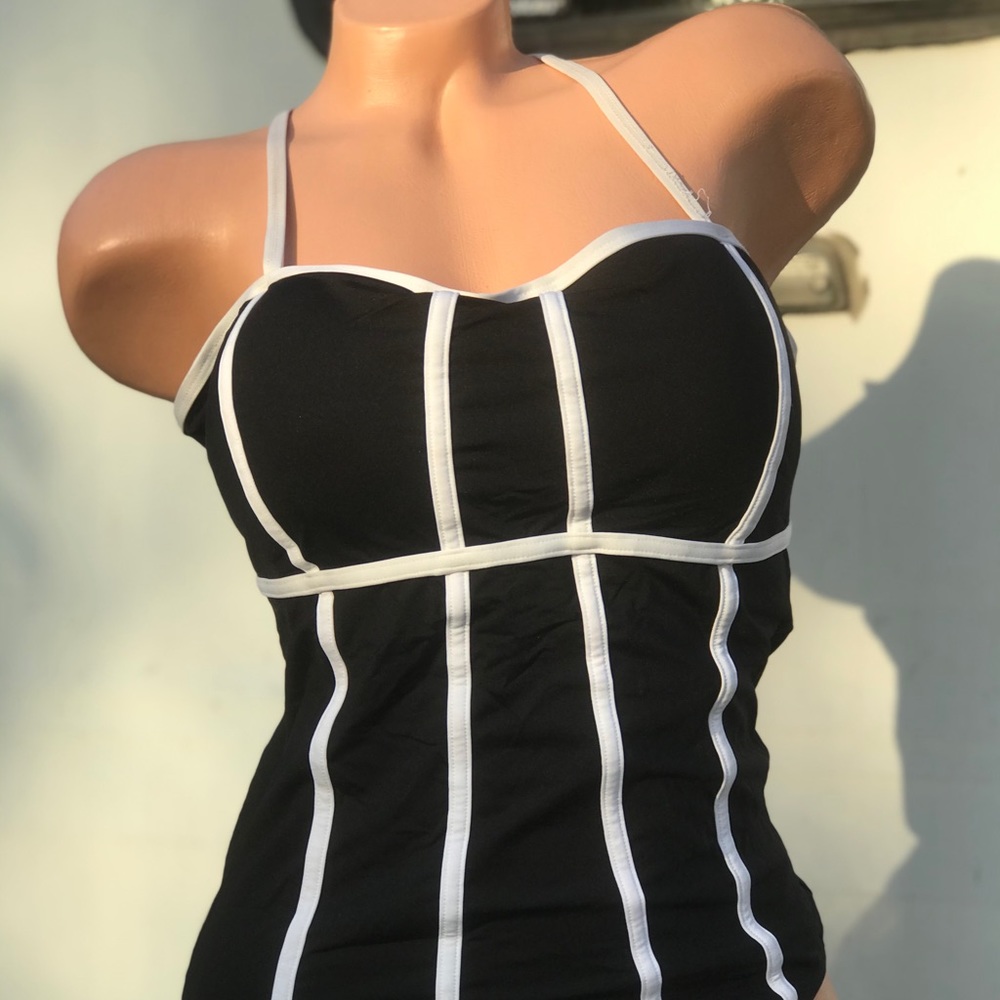 JAG one piece swimsuit black white sport swim